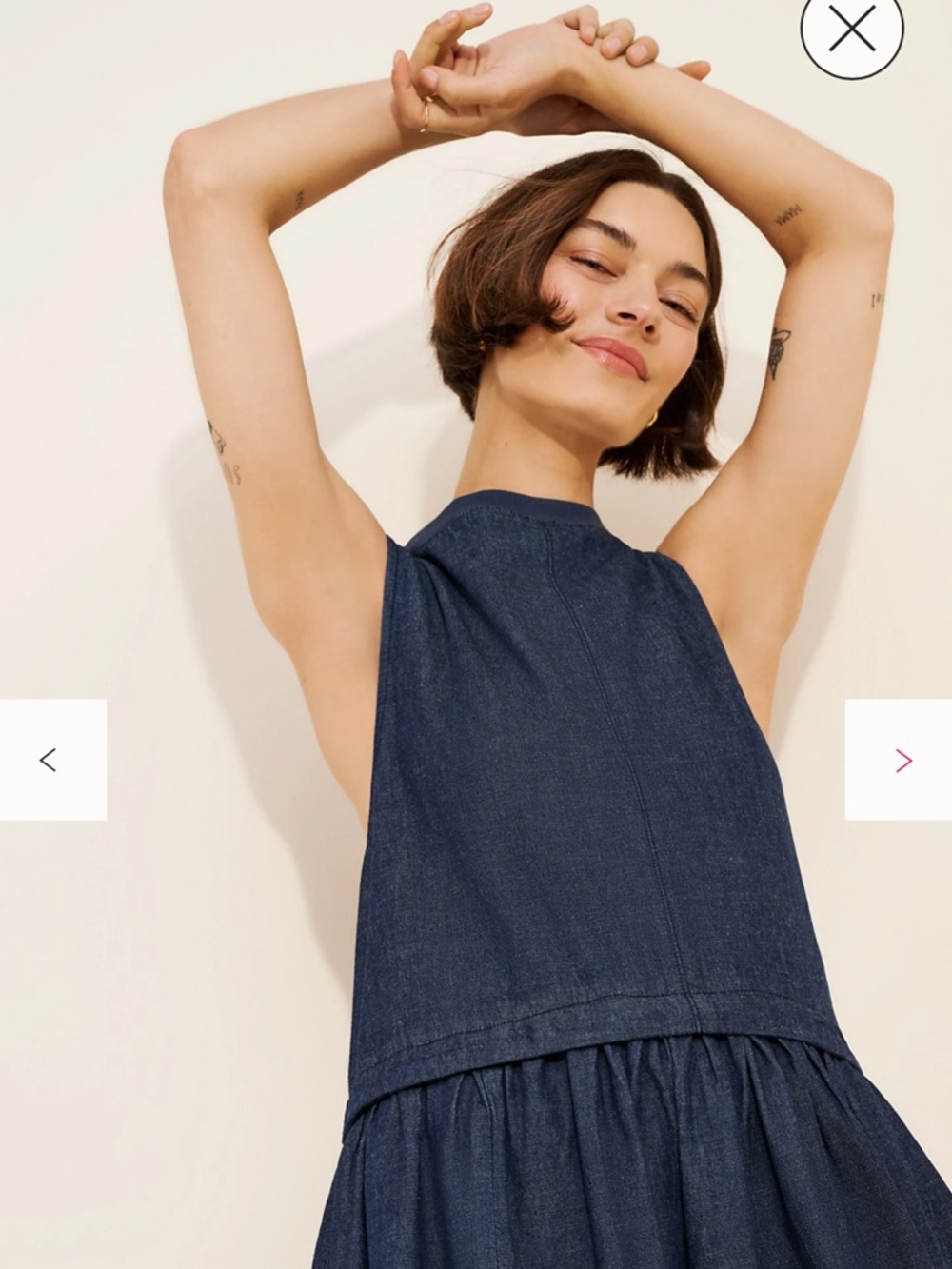 Free People Indigo Denim Sleeveless Midi Dress - Picture 3 of 6